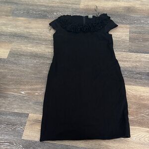 Taylor Black Dress with Ruffled Collar